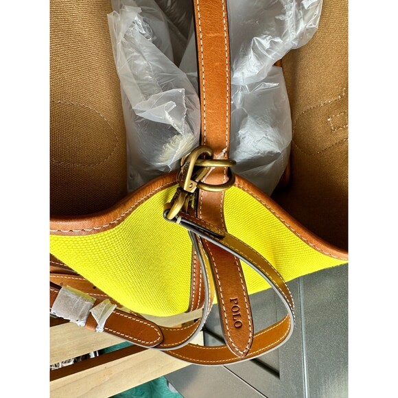 NWT $298 POLO RALPH LAUREN WOMEN'S BAG Canvas Bellport Medium Tote reversible ne - Picture 7 of 16